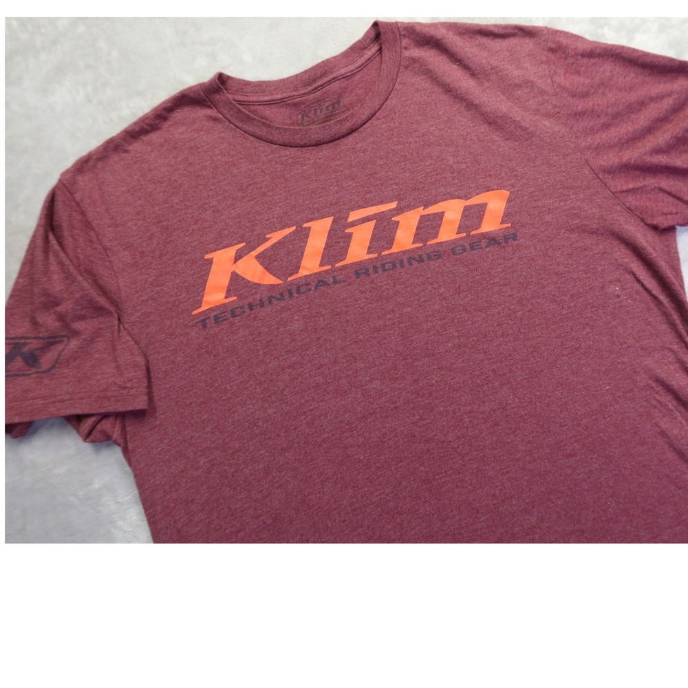 Klim‎ Technical Riding Gear Men's L Maroon Heather Graphic T-Shirt Short Sleeve